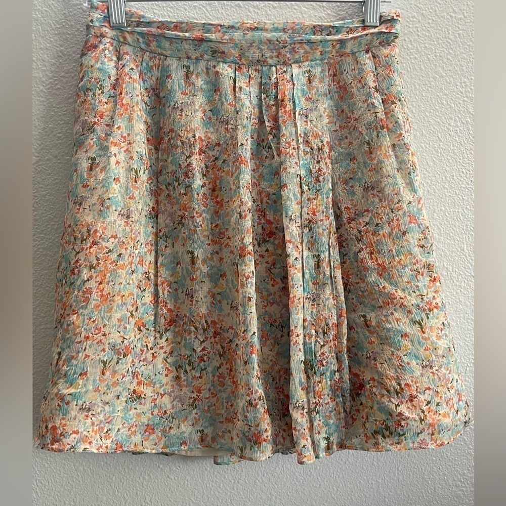 J. Crew Floral Silk Skirt Size 0